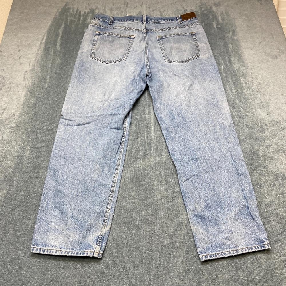 Kirkland Jeans Mens 36x30 Blue Denim Cotton Light Wash Straight Leg Distressed